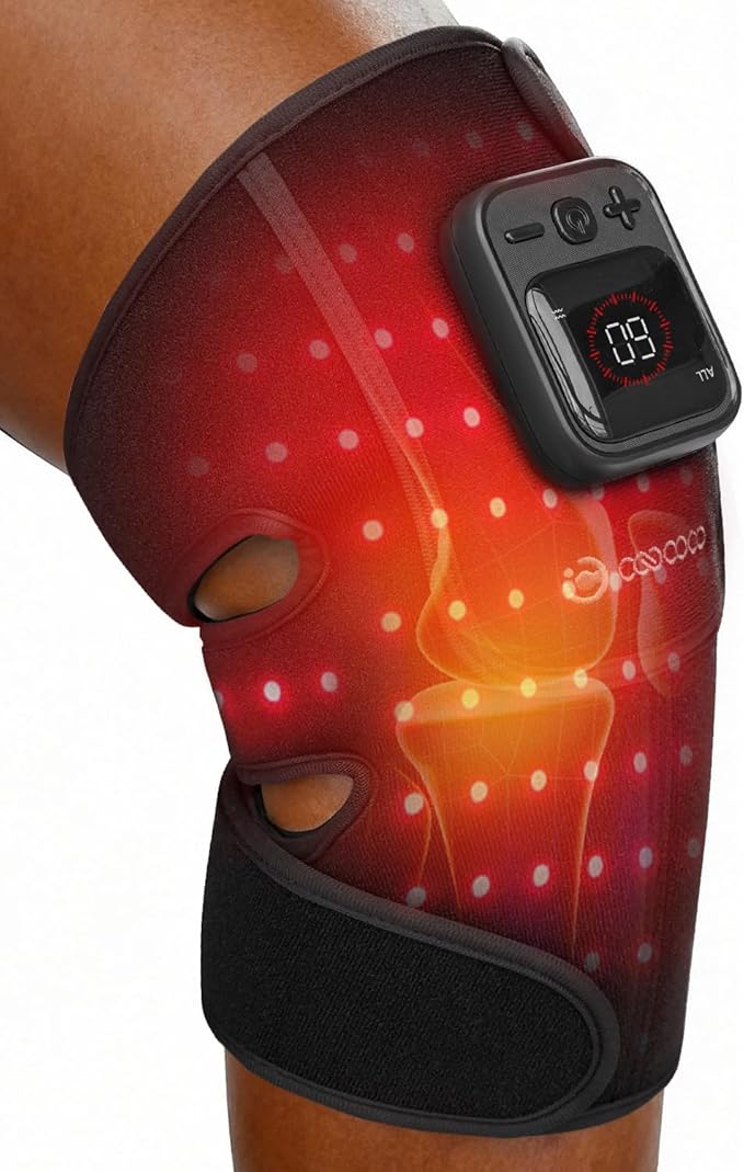 CooCoCo Red Light Therapy Knee Massager, Knee Pain Relief, Cordless 5000mAh Heated Knee Brace, 2026 Upgraded FSA Eligible ...