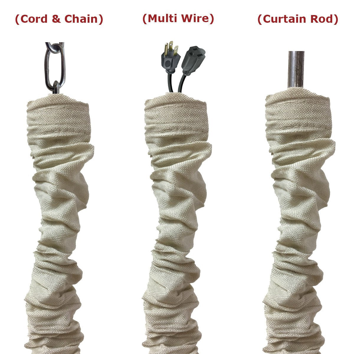 Royal Designs, Inc. Cc-1-Lb Beige Cord & Chain Cover, 4 Linen Fabric, Touch Fastener, Linen Beige