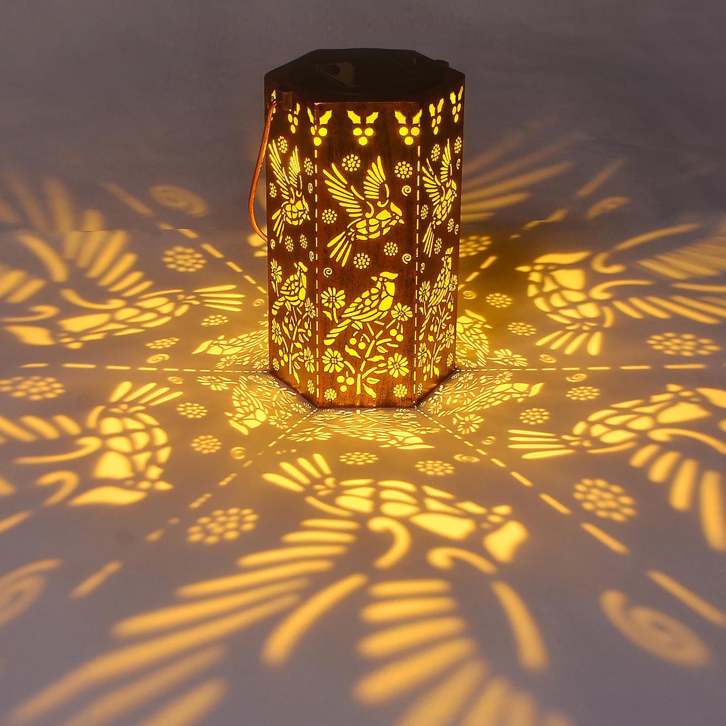 Solar Cardinal Lanterns Outdoor Hanging Lights  Gifts For Mom Dad Men Women  Hollowed-Out Metal Decor Lantern  Waterproof Led Decorative Garden Light