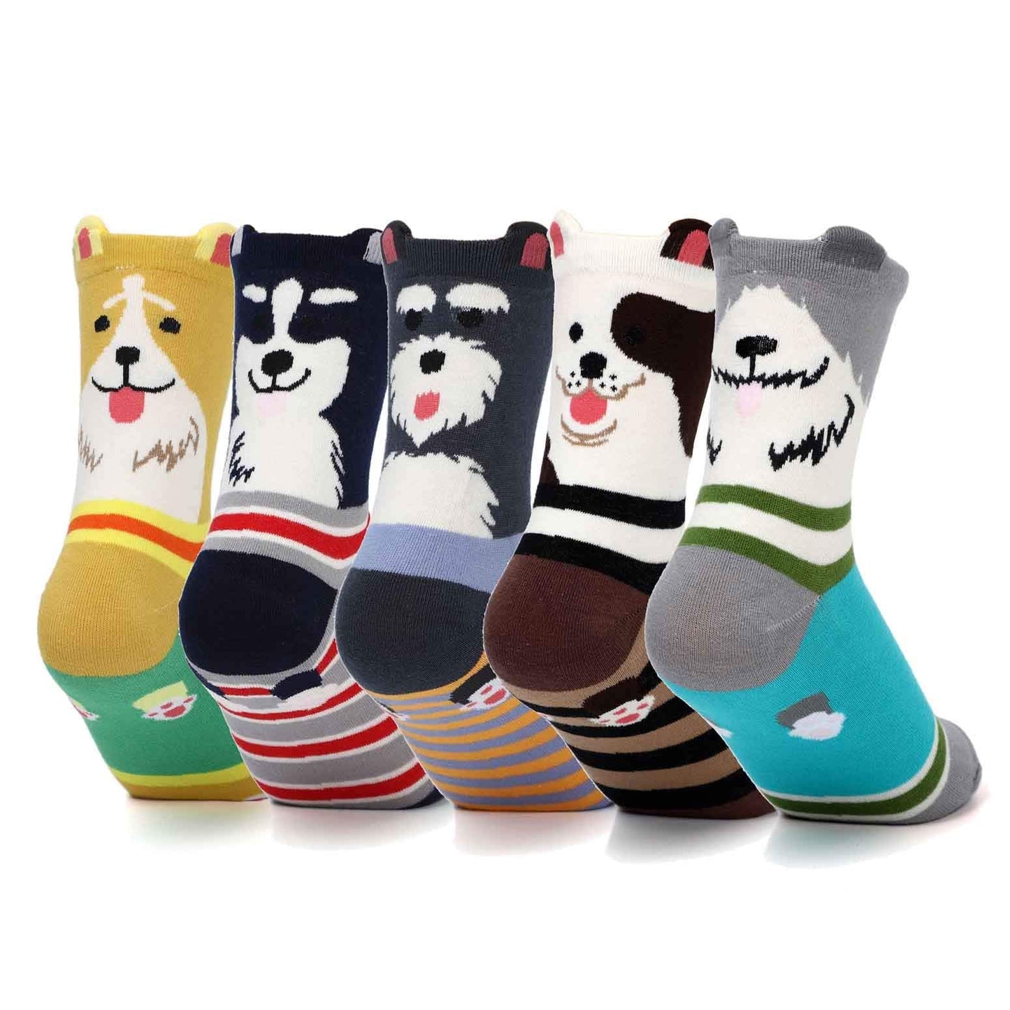 DOBIKULU Womens Cute Animal Socks, Puppy Dog Lover Gifts for Women, Female Presents for Mom Lady, Funny Cotton Casual Crew Novelty Dog Socks, Fun Lovely Print Pattern Sock