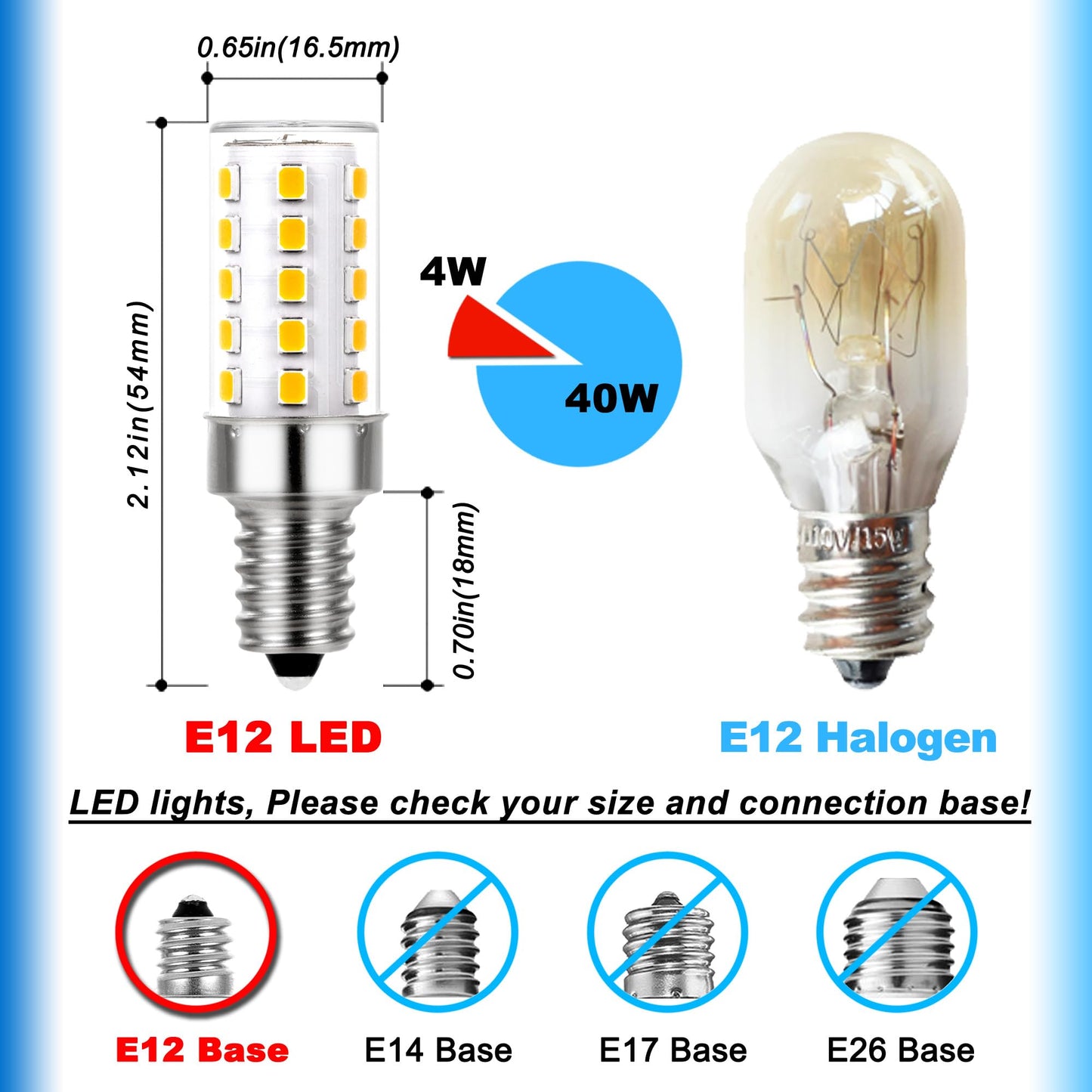 Ziomitus Dimmable E12 C7 Led Bulbs 4W, 3000K Warm White, 450Lm, 5-Pack, Plastic, Ideal For Ceiling Fans And Salt Lamps
