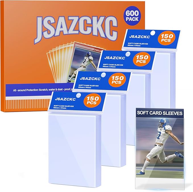 600 Pack Card Sleeves, Soft Penny Sleeves for Trading Cards, Perfect Fit for TCG, MTG, Baseball & Sports Cards