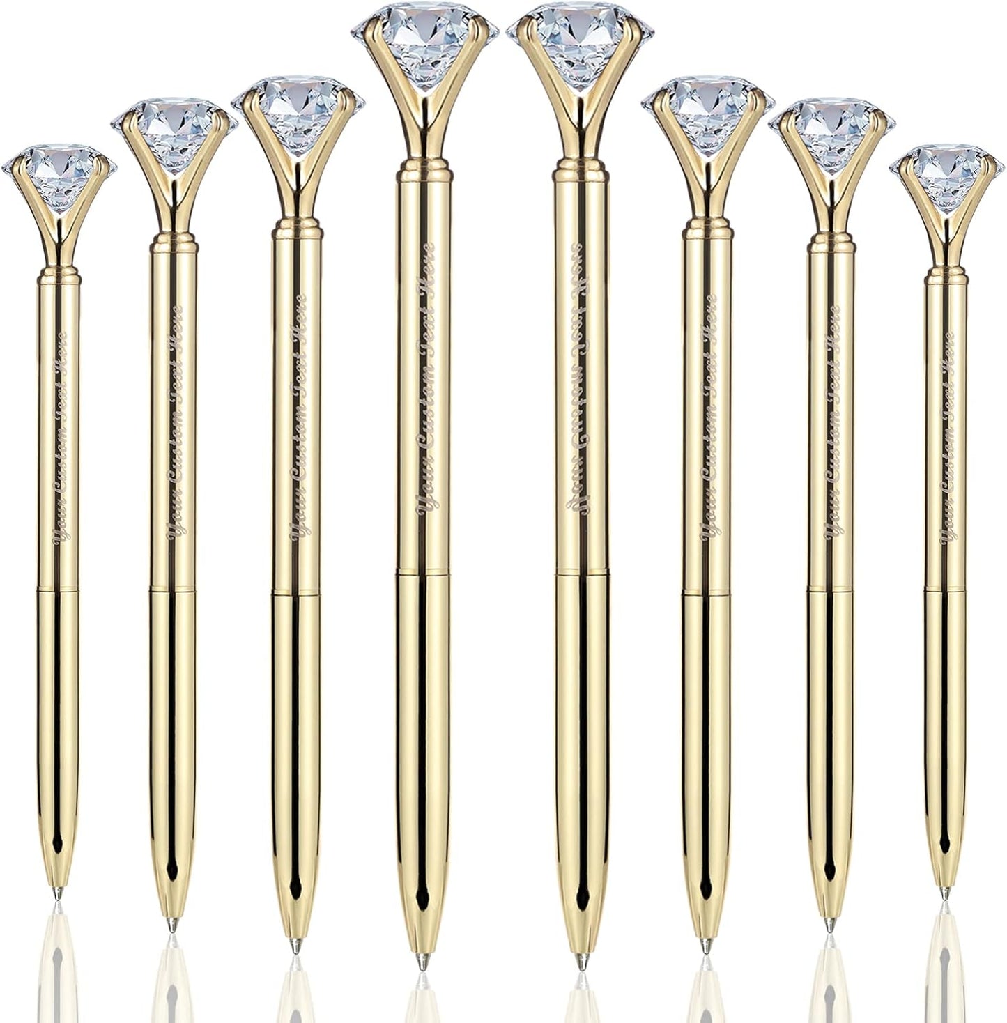 Big Diamond Retractable Ballpoint Pen Rhinestones Crystal Bling Plated Metal Color Black Gel Ink Ballpen for Women Students Girls