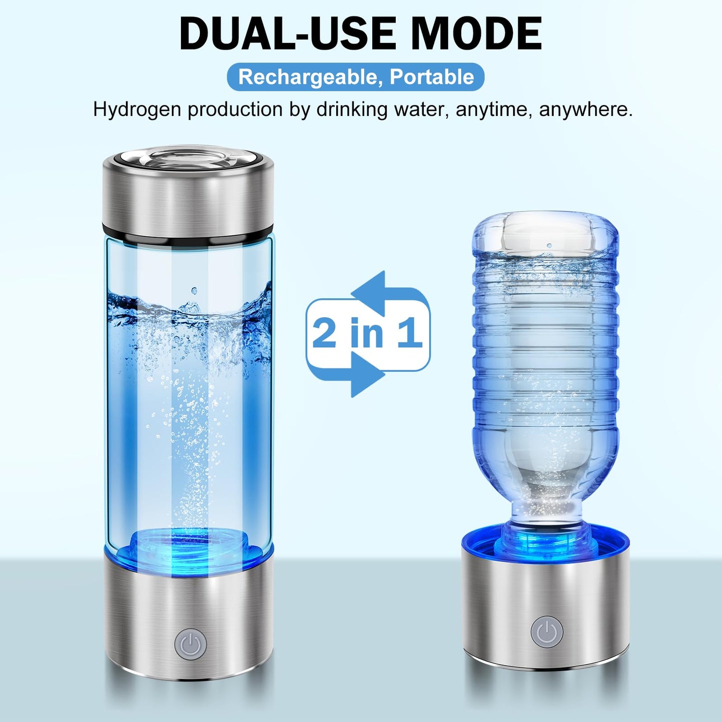 2025 New Hydrogen Water Bottle, Hydrogen Water Generator with Advanced SPE PEM Technology, Portable Rechargeable aquahealth Hydrogen Water for Office, Daily Drinking and Gifts
