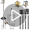 Proerr Smart Bird Feeder Pole Stand 79In,Adjustable Height Metal Bird House Pole for Outdoor Garden with Multiple Mounting...