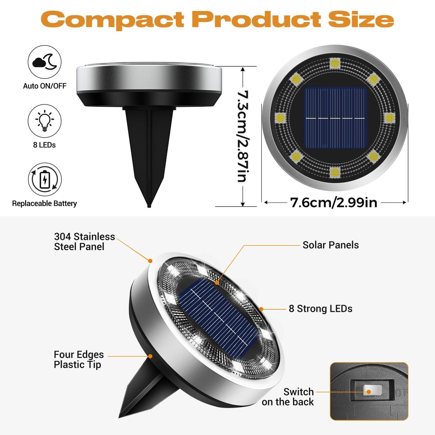 Vighep Solar Ground Lights 12 Pack Flat Solar Lights Outdoor Waterproof  Bright Led Solar Disc Lights  6000K Cool White Landscape Lighting For Outside Yard Garden Pathway Driveway Lawn
