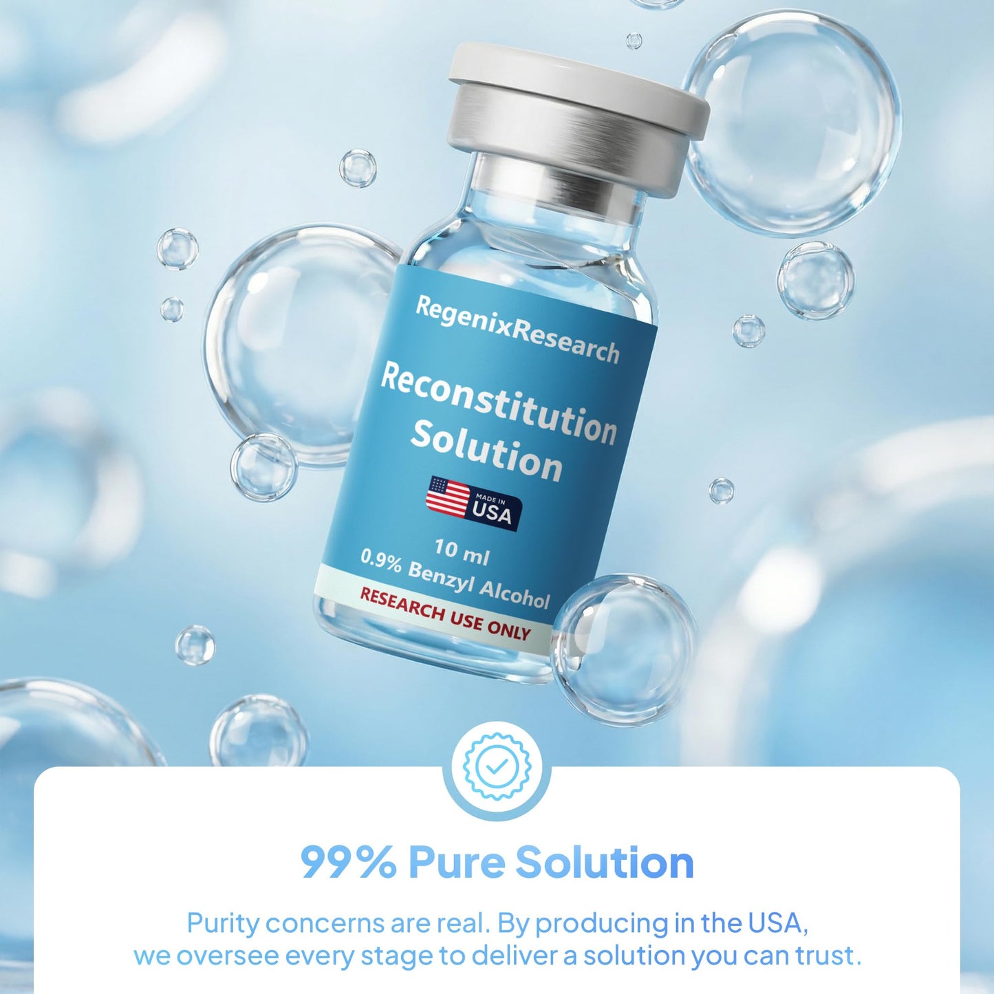 RegenixResearch Laboratory Dilution Solvent - Ultra-Pure & USA-Made - 2 Pack (10 ml) - Research Use Only