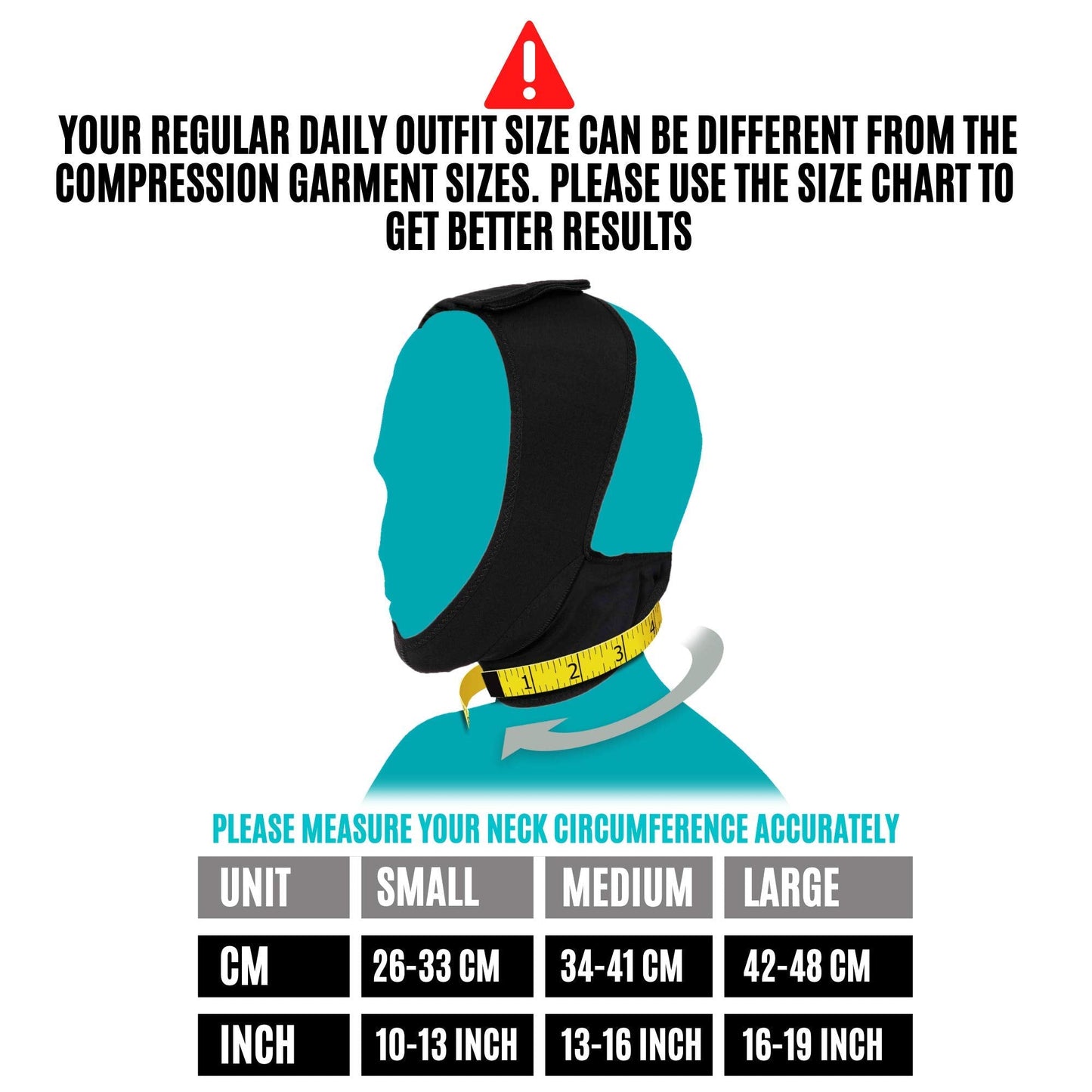invera Chin Compression Garment After Liposuction Surgery, Neck Cover Strap Bandage