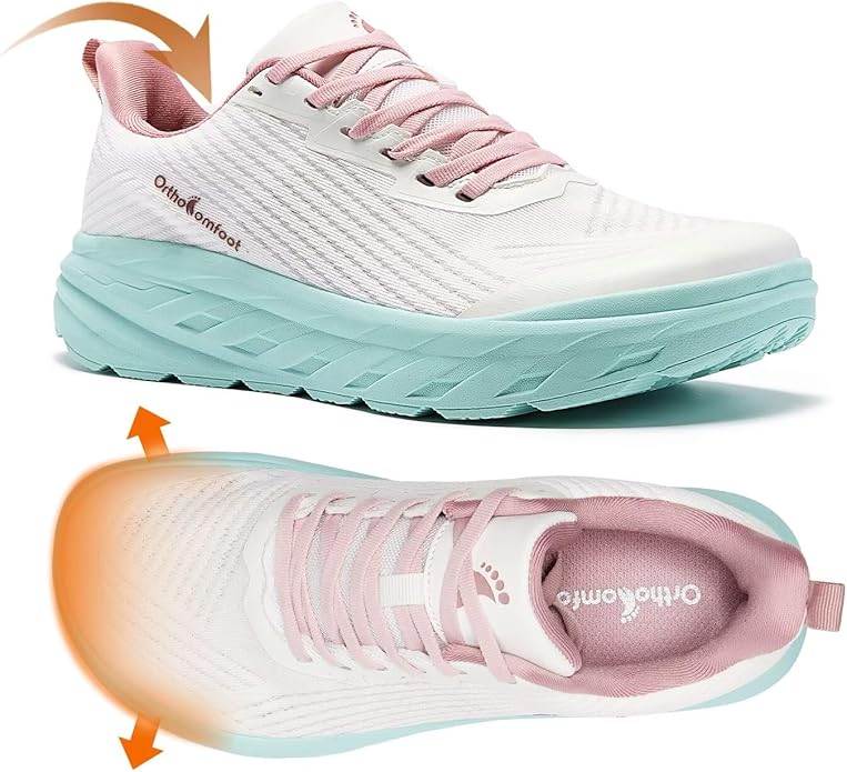Women's Orthopedic Diabetic Wide Running Shoes: Comfortable Casual Arch Support Plantar Fasciitis Fashion Sneakers, High A...