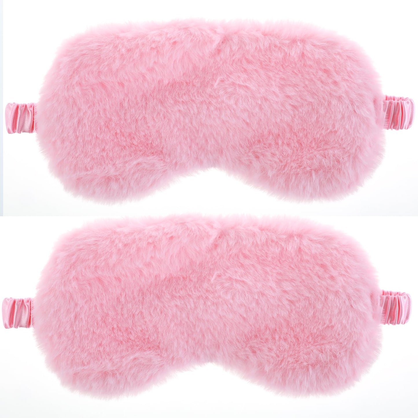 Oruola 2pcs Sleep Masks for Kids,Comfortable Kids Sleep Masks Girls,Kids Eye Mask for Sleeping,Sleep Mask Plush Blindfold Satin Back Faux Fur Sleep Mask for Kids Women Men Travel Nap,Pink Sleep Mask