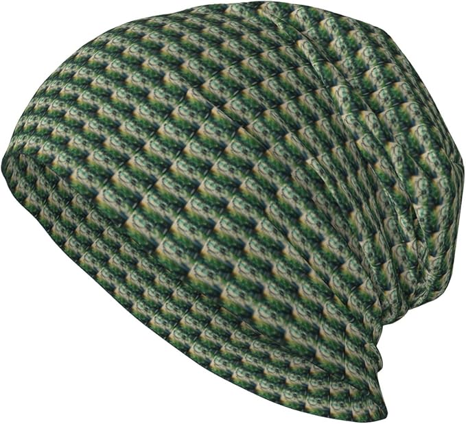 Retro Bicycle Print Winter Beanie Hat Men Women Soft Lightweight Thermal Cap for Outdoor Skiing Wear Black
