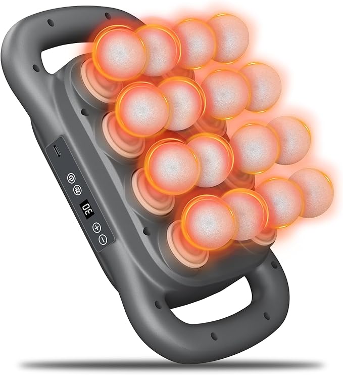 JoyCub Massage Gun Deep Tissue - 16 Heads, 9 Levels, 22800 RPM, Full Body Muscle Massager for Pain Relief - High-Speed Per...