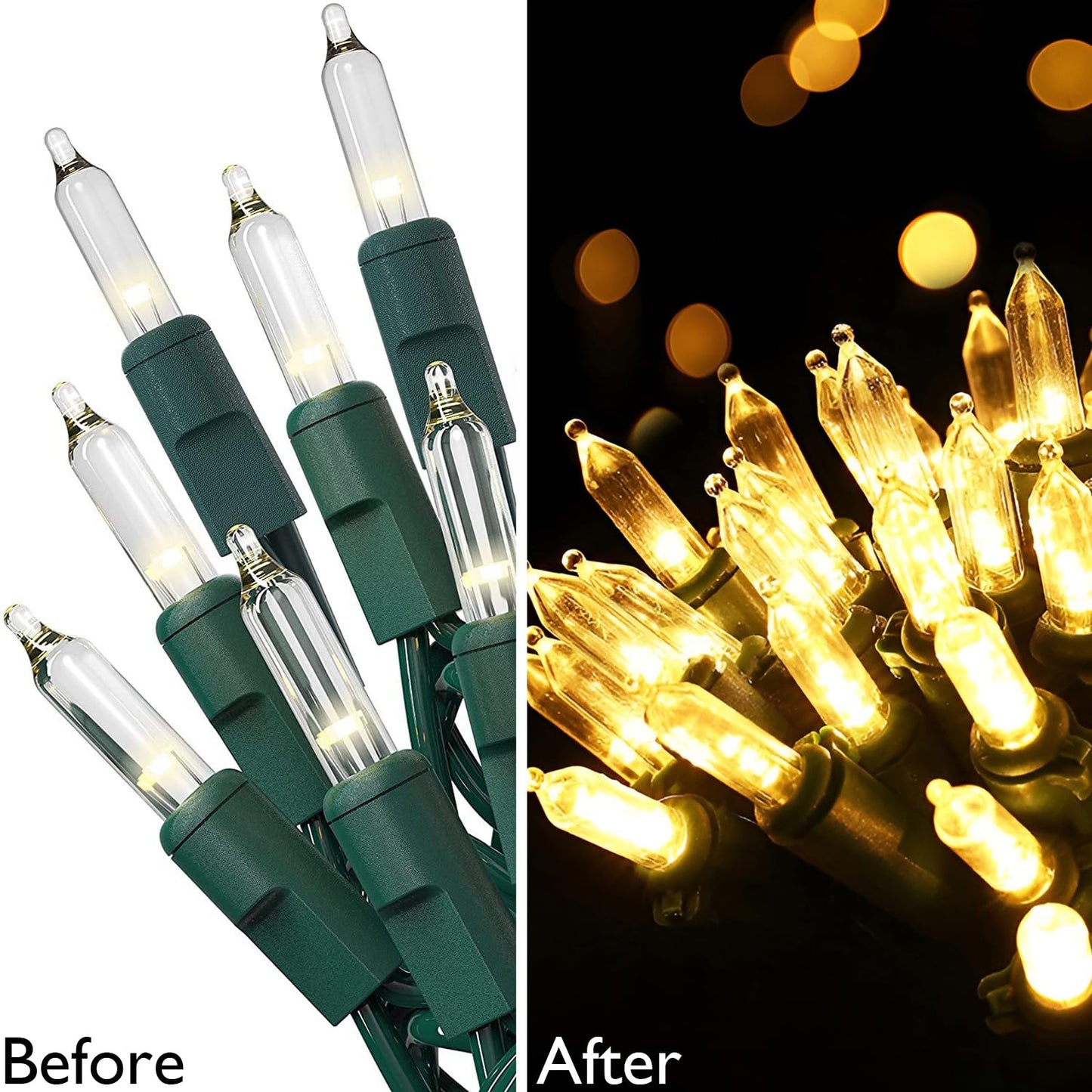 GutReise 2.5V Replacement Light Bulbs for Christmas Trees, Warm Glass Mini Bulbs, 0.17 Amp, 0.42W (120 Pack)