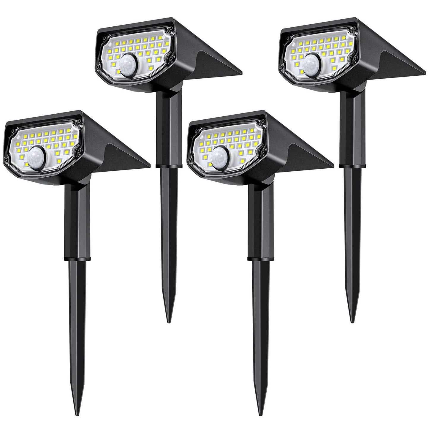 AloftSun Solar Motion Sensor Lights, 30 LEDs, IP68 Waterproof, 3 Modes, Cold White, 4 Pack