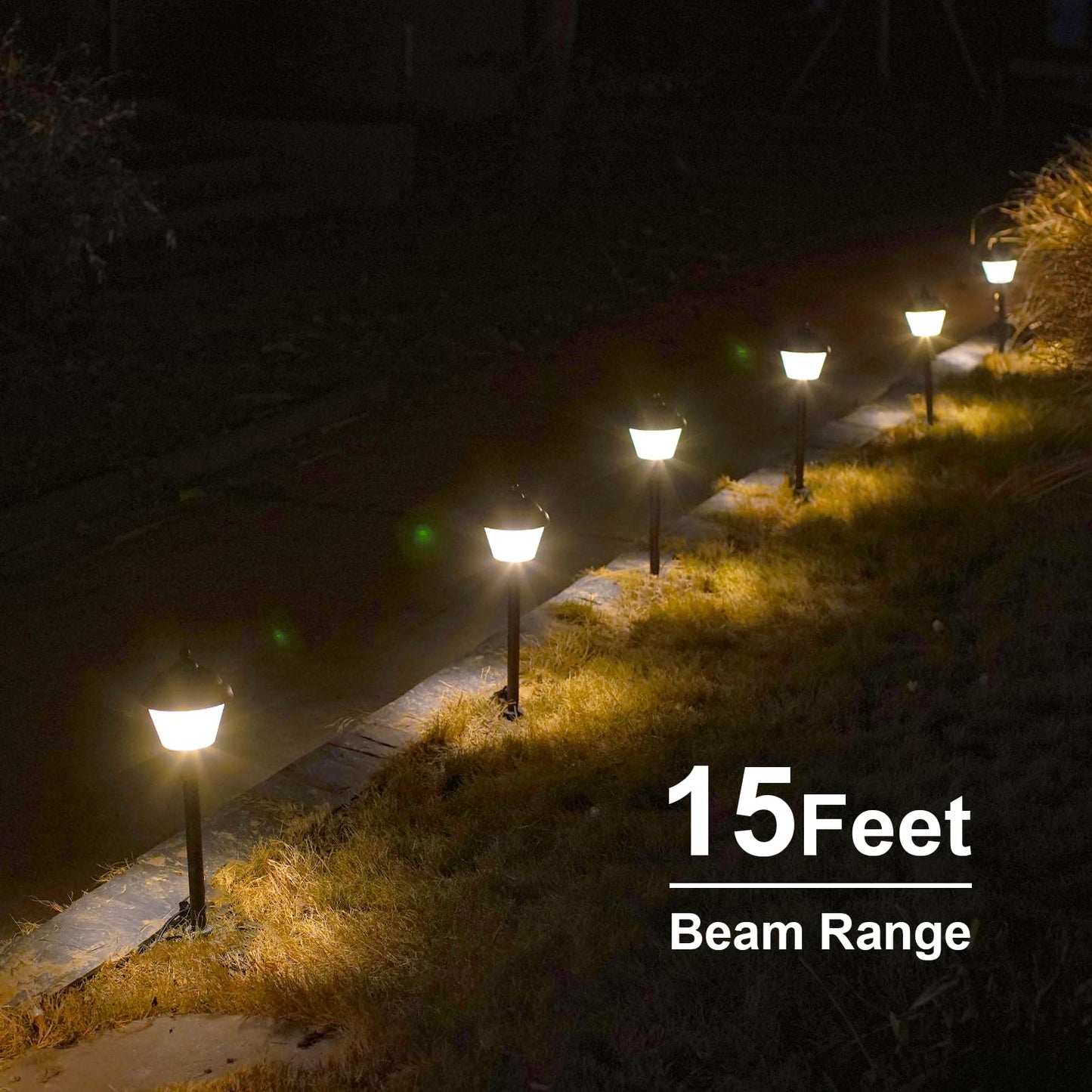 GOODSMANN Pathway Lights 8PK LED Landscape Lighting Kits 3000K Warm White Metal 12V Model 9920-G115-08