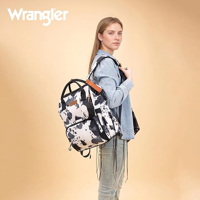Montana West Wrangler Diaper Bag Backpacks Western Backpack Purses Multi-function Baby Bags for Mom with Waterproof Changing Pad & Pacifier Case