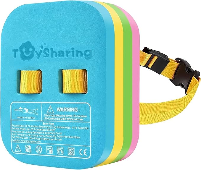Swim Float Kids Back Belt: Pool Bubble Water Trainer Training Device 3-12 Year Old