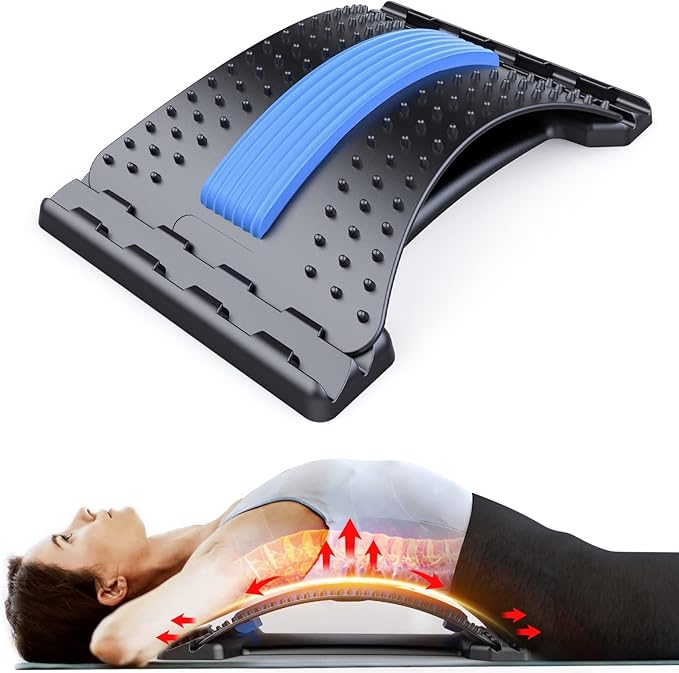 MINOLL Back Stretcher for Lower Back Pain Relief, Multiple Level Adjustable Arch Lumbar Back Cracker Board, Back Cracking ...