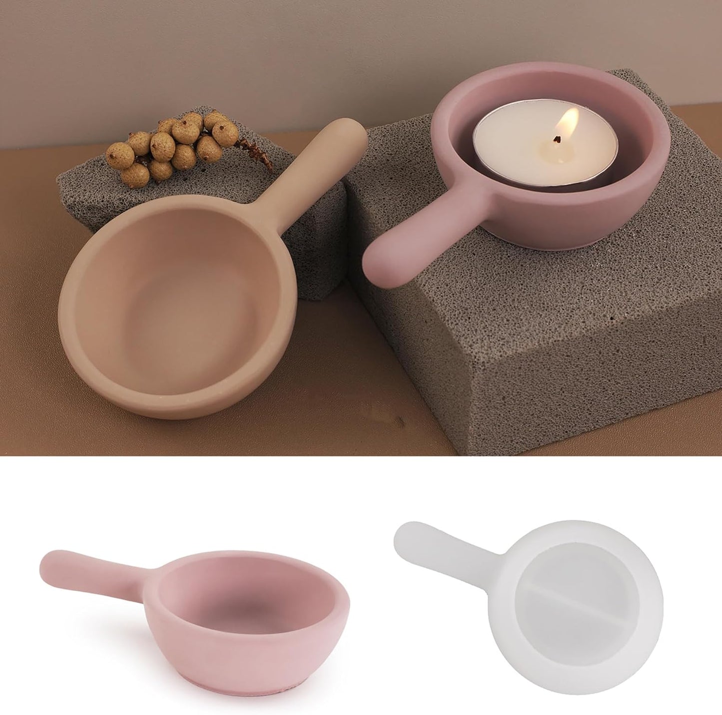 Pen Shape Candle Holder Resin Mold - Resin Casting Silicone Molds for Home Decor & Candle Making Wave Spiral Mold