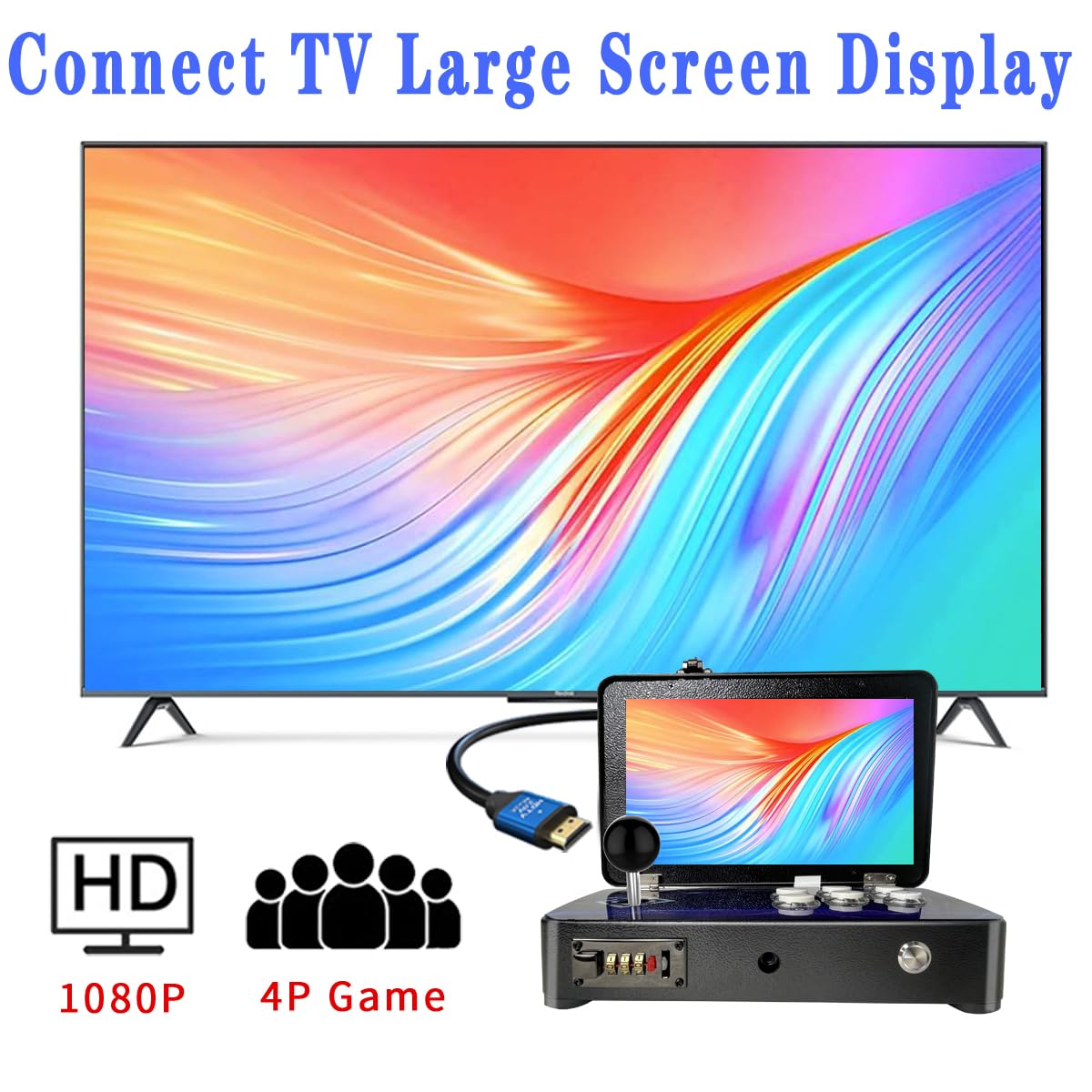 WYGaming Pandora Arcade Portable Retro Video Game Player Built-in 20000+ Classic Games 10 inch LED Integrated Recreation Arcade Emulator Console Compatible with FBA/N64/Arcade/MAME