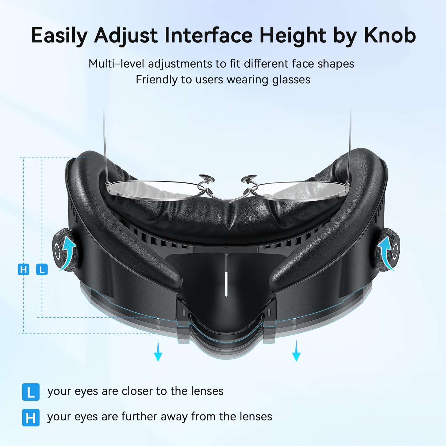 AMVR FC4 Upgraded Face Cover Pad Facial Interface Compatible with Meta/Oculus Quest 3 Accessories, with Knob Adjustable, NOT Compatible with Meta Quest 3S (Better for Halo Head Strap)