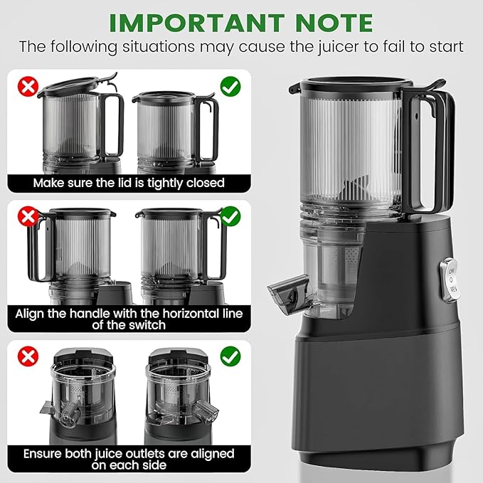 Cold Press Juicer, 5.8" Wide Feed Chute Juice Extractor Machine with 400W, High Juice Yield, Slow Masticating Juicer for Whole Vegetables & Fruits, Grey