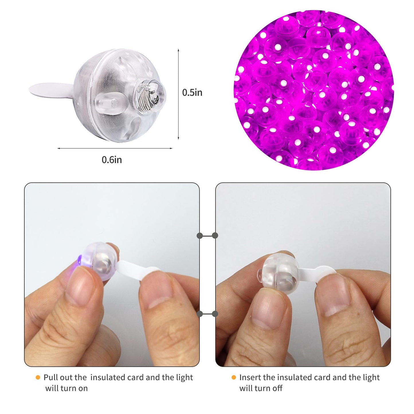 Aogist 200pcs Pink LED Balloon Lights, Waterproof Mini Ball Lights for Party, Wedding, Birthday, Festival, New Year, Christmas