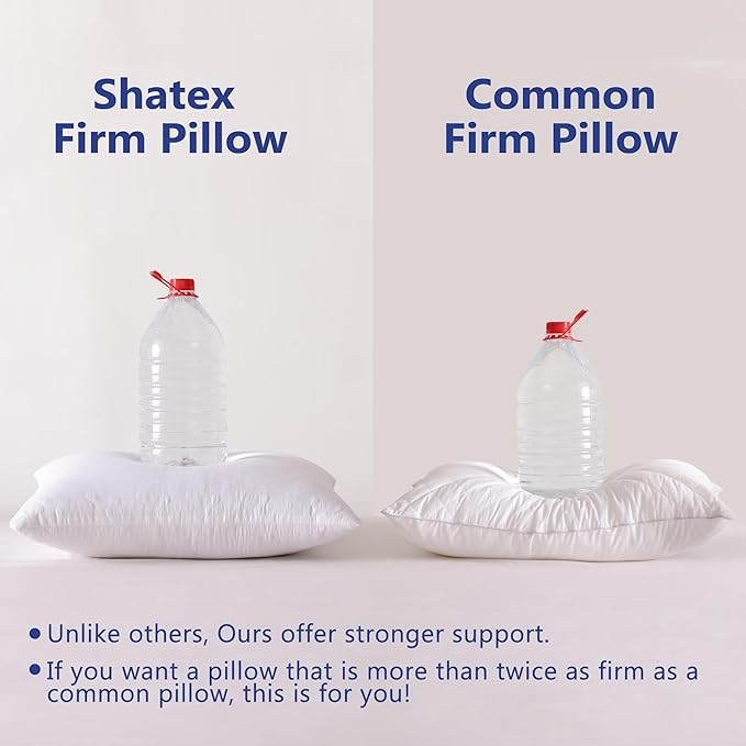 Shatex Medium Firm Pillow, King Size 34 x 20 inch, Adjustable Pillow for Neck Pain Relief，Back Pillow Provide Strong Support for Stomach & Side Sleepers