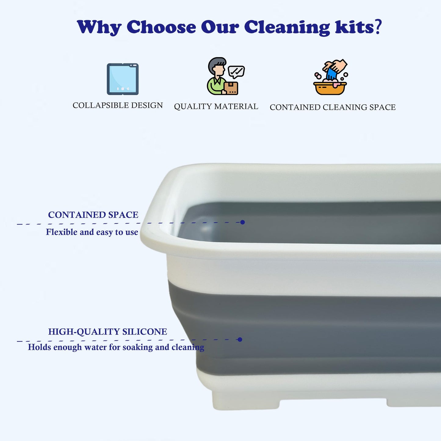 Lemintae CPAP Cleaning Kits with Tube and Mask Brush, Collapsible Wash Basin & Hose Hanger - CPAP Hose Cleaner Supplies to Make Cpap Accessories Cleaning, Drying, Storing Easier