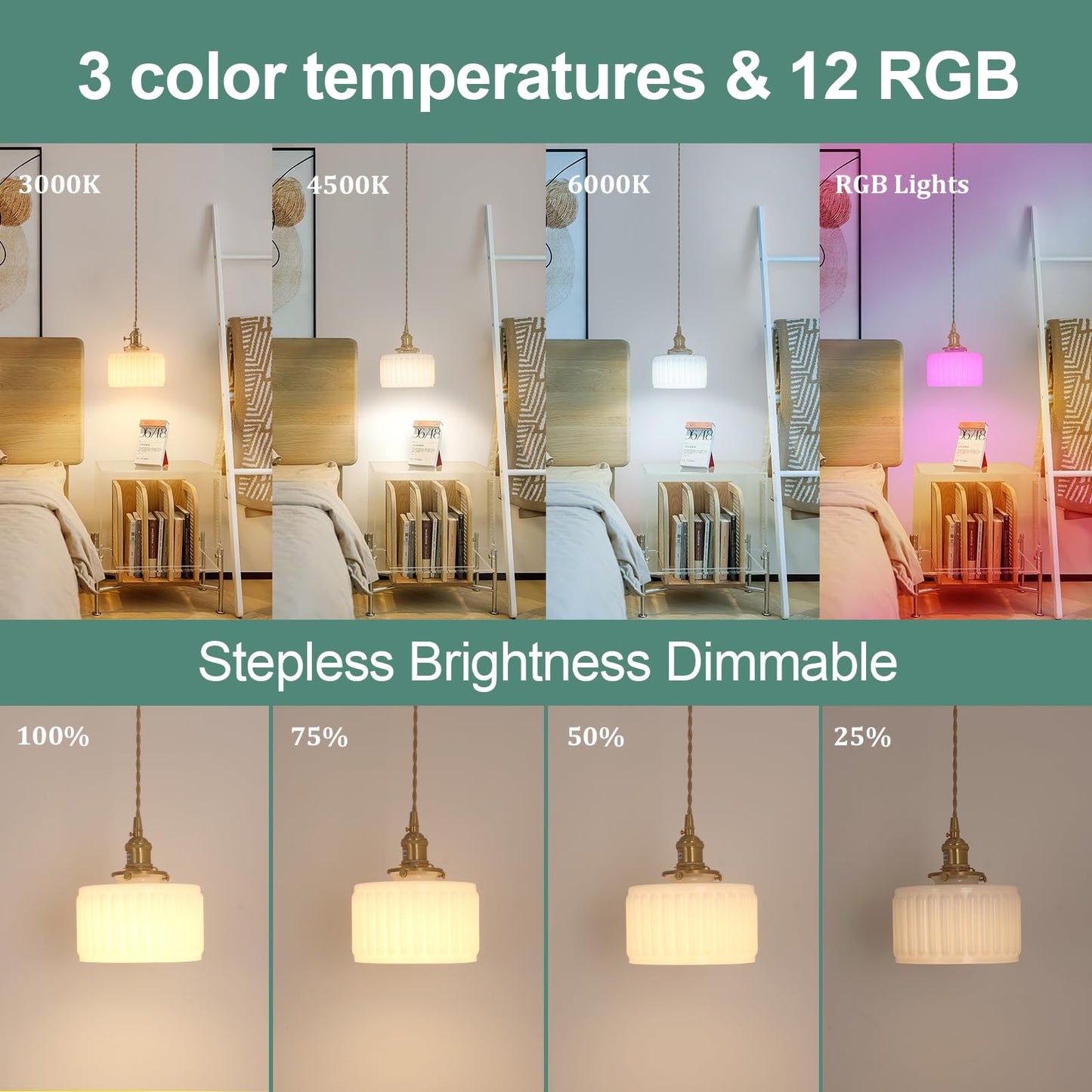 Shenmoyl Battery Operated Pendant Light 2 Pack, Remote Control, Z-Striped White, Glass, Model 5b1d95ff-9d4d-41e0