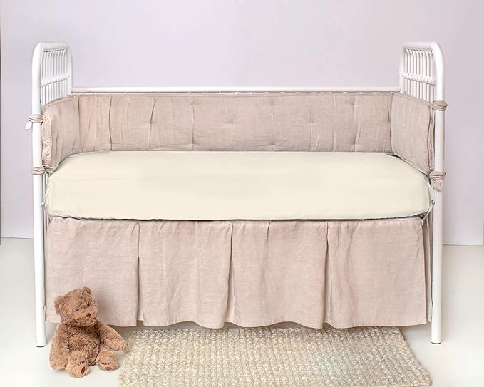 Crib Fitted Sheet by Pure Bamboo, Genuine 100% Organic Viscose Derived from Bamboo, Luxuriously Soft, Ultimate Cooling, Fits Standard Size Crib Mattress (Ivory)