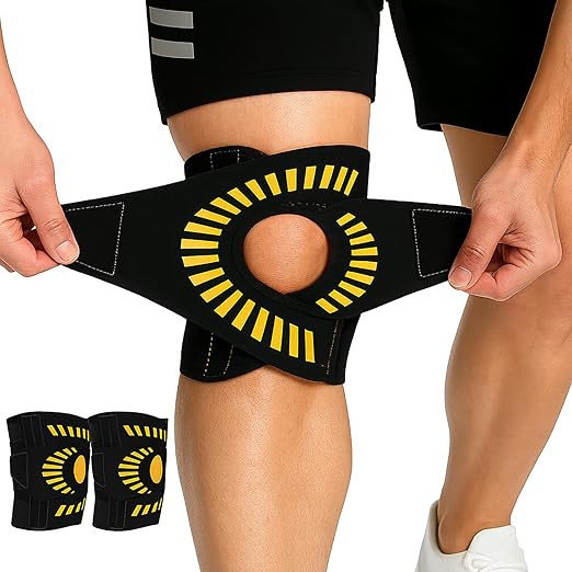 KNEEBRIGHT Light Hinged Knee Brace for Women, Strong Adjustable Compression Knee Brace for Men, Quick Wrap Around Patella ...