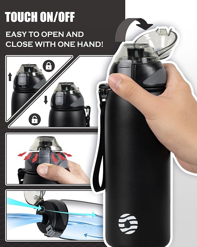 Insulated Water Bottle,27 oz Stainless Steel Wide Mouth Sports Water Bottle Double Wall Vacuum Leak Proof BPA Free Drinks Flask Keep Hot Or Cold Thermo Mug For university,Outdoor,Travel,Gym