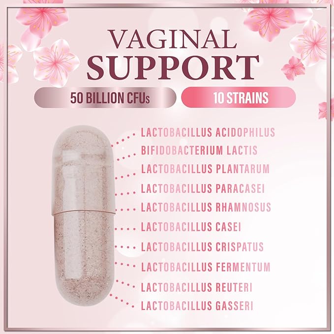 Vaginal Probiotics for Women - Vaginal PH Flora Feminine Health Balance Support - 50 Billion CFU Per Capsule, Odor Digestive Immune Support - Womens Probiotics Supplement with Cranberry - 120 Capsules
