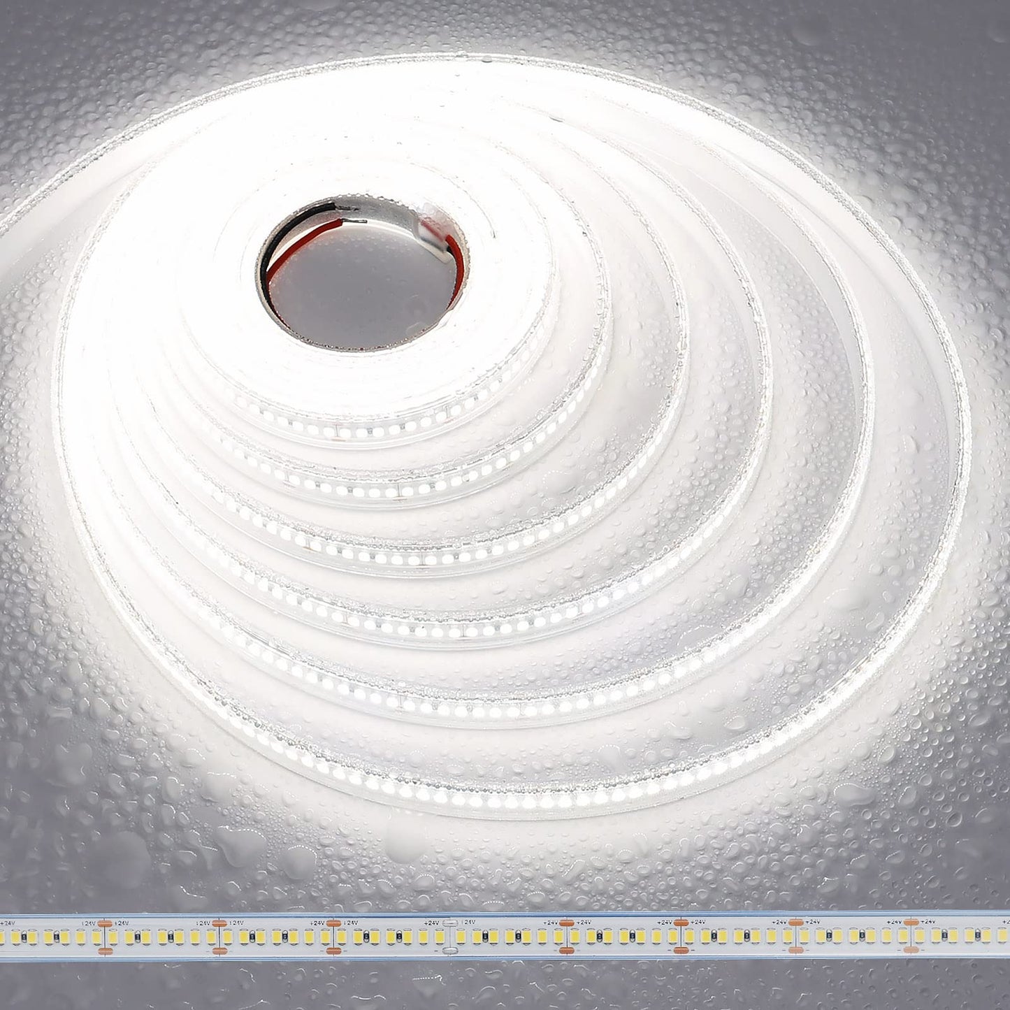 Joylit 24V Led Strip Lights 16.4Ft Ip67 Waterproof 5000K Daylight White High Density Dimmable 2835 Smd For Home & Commercial Use