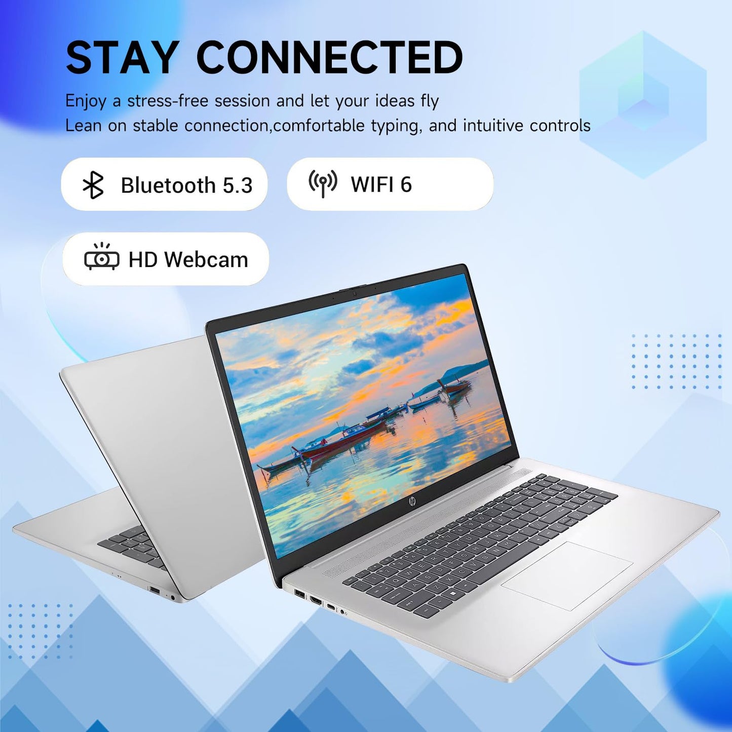Hp Premium 17.3 Touchscreen Laptop, 8-Cores Intel Core I3-N305, 8Gb Ram, 128Gb Emmc + 512Gb Ssd, Webcam, Hdmi, Wi-Fi 6, Windows