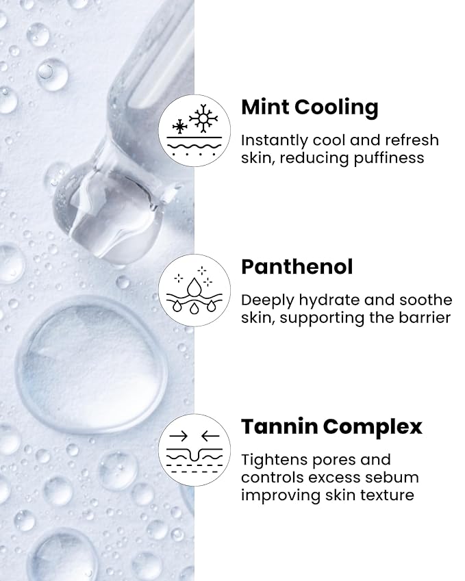 Ice Roll Serum | Cooling Face Roller with Serum for Depuffing, Under Eye Bag, Hydrating, Soothing & Pore Tightening with Panthenol & Tannin | Korean Skin Care & Gua Sha Facial Tool | 1.69 Fl Oz