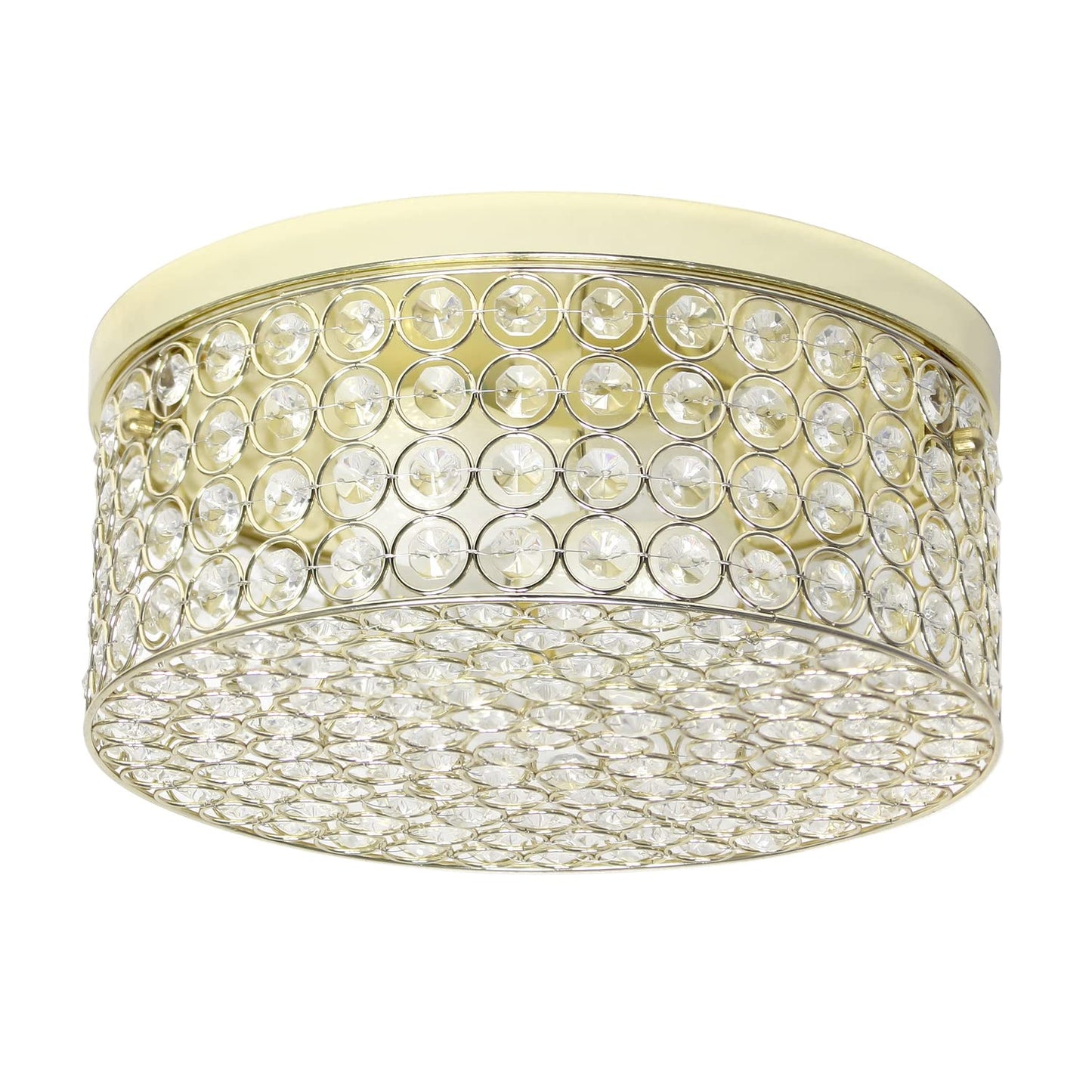 LALIA HOME Glam 2-Light Flush Mount, 12 Inch Round, Metal, Gold, Model LHM-2003-GL