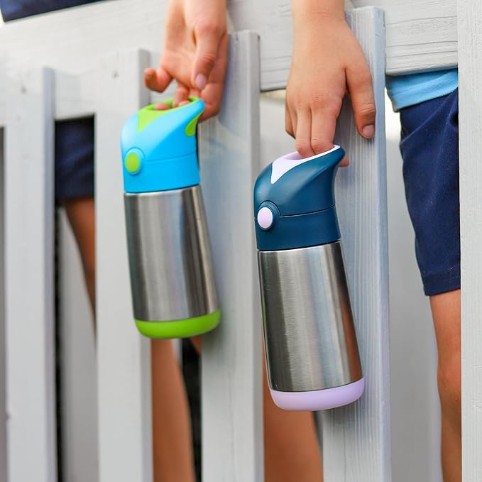 b.box 12 oz Insulated Water Bottle: Keeps Drinks Cold up to 8 Hours, Warm up to 6 Hours. Double Wall Stainless Steel Bottle. (Strawberry Shake, 12 oz)