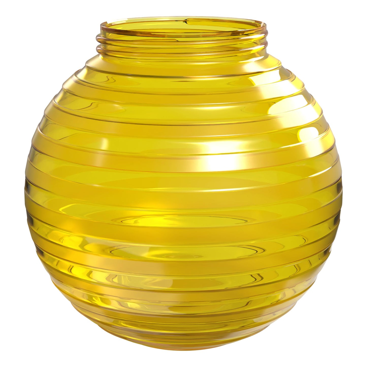 Kastlite 6 Globe Light Bulb Cover With 3.25 Threaded Screw-In Neck - Acrylic Plastic Replacement For Ceiling Lamp Shades  Outdoor Mood Lighting Fixtures & Camper Awning Lights - Yellow  Striped