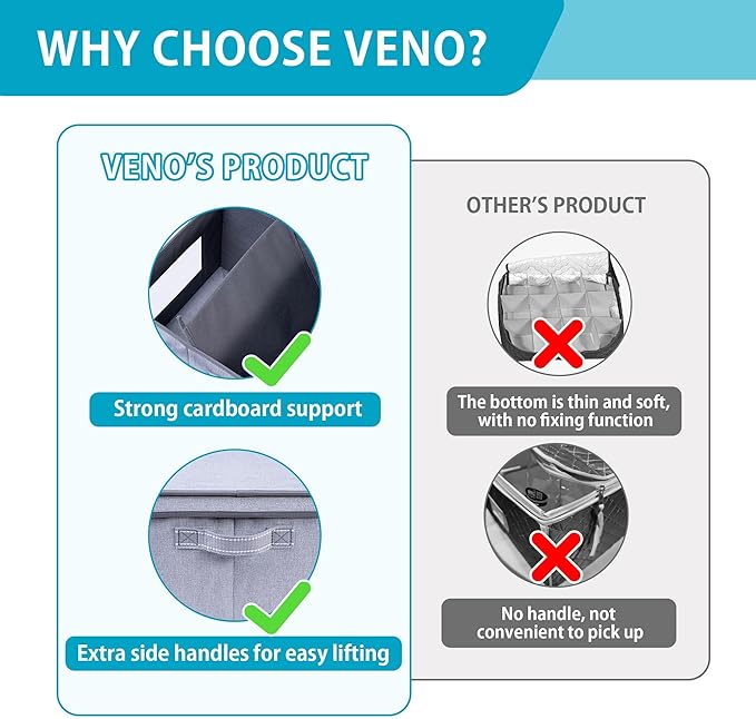 VENO 2 Pack Wine Glass Storage Box with Lid and Handles, Glasswares, China Organizer, Great for Moving, Transport. Dividers for 9 Glasses (Wine Glasses - 2 Pack)