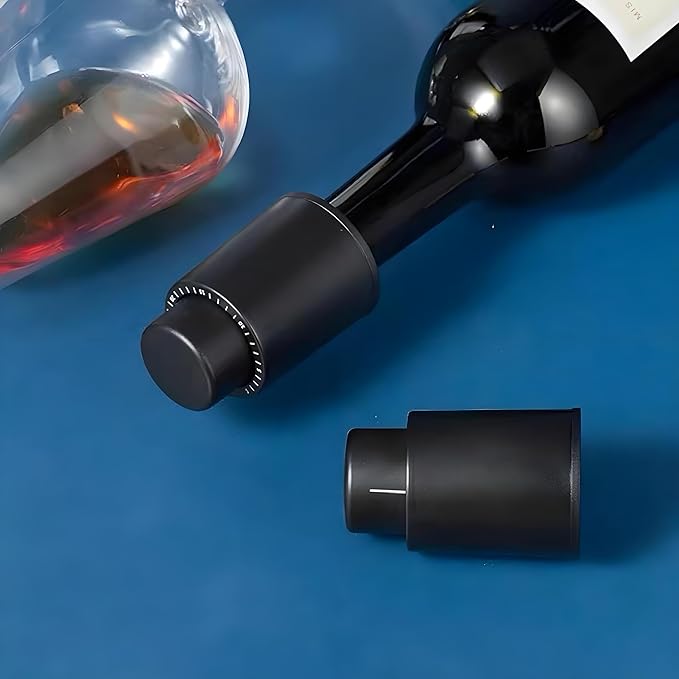 2 Pack Wine Stoppers,Reusable Wine Bottle Stoppers,Vacuum Wine Preserver With Time Scale, Keep Your Wine Fresh,The Perfect Choice For Wine Lovers.