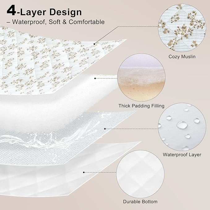 Unicorn Castle Waterproof Changing Pad Cover Muslin Changing Table Pad Cover 2 Pack Quilting for 32"x16" Baby Changing Pad Sheets Girls Boys,Brown Squid