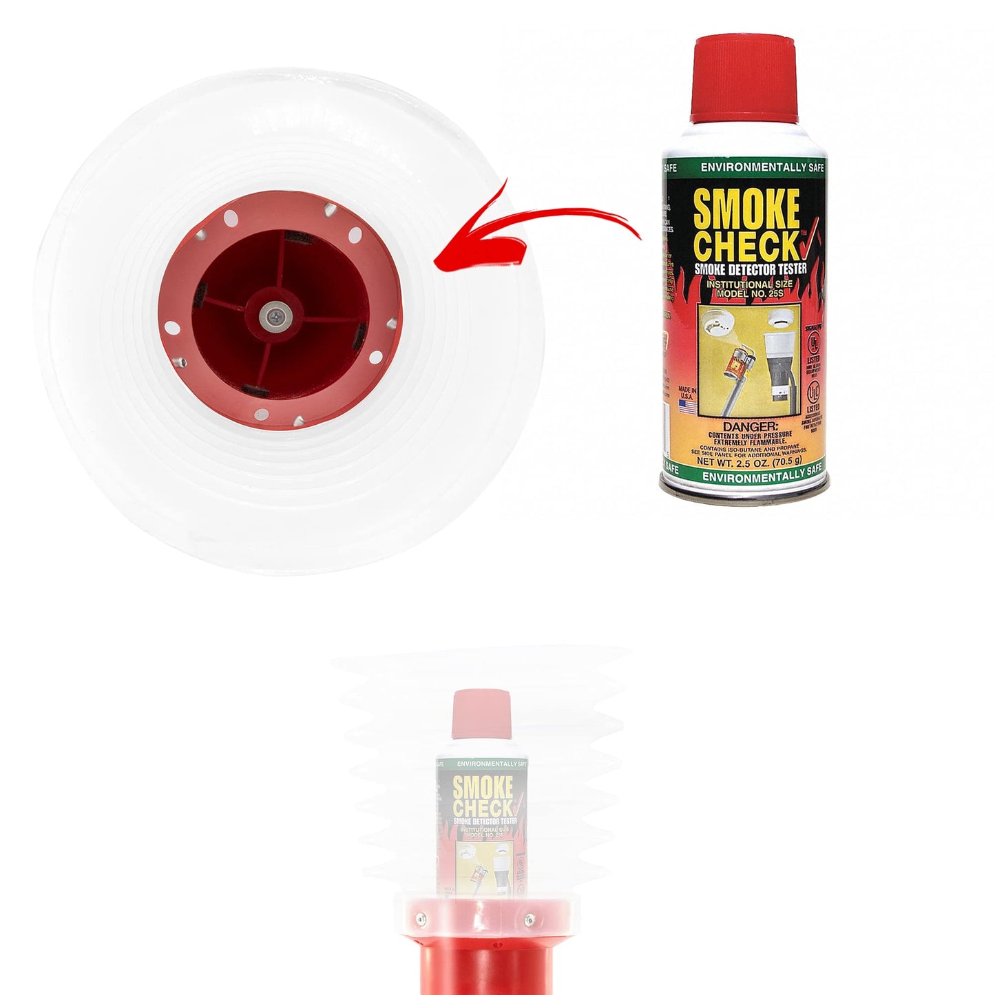 New & Improved Smoking PRO - Smoke Detector/Fire Alarm Tester + 1 Can HSI SmokeCheck