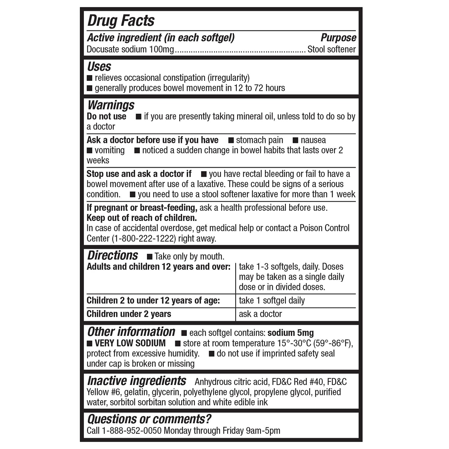 HealthA2Z® Stool Softener | Docusate Sodium 100mg | Red Capsules | Dependable | Gentle Constipation Relief (400 Counts (Pack of 2))