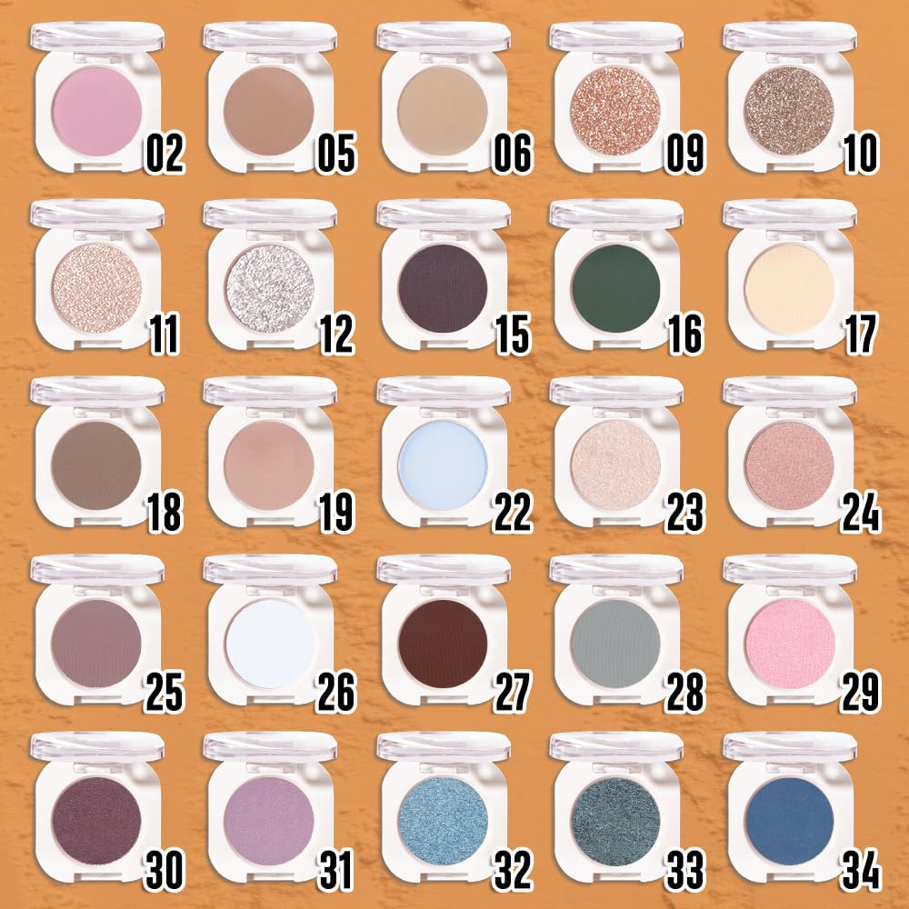 WanTuoluo Light Brown Glitter Eyeshadow Palette for Women, Single Monochrome Eye Shadow Makeup, Shiny Pressed Powder, Blendable
