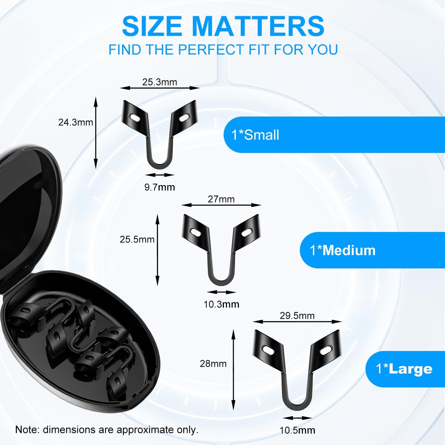 Anti Snoring Devices, Nasal Dilator for Sleeping, Effective to Relieve Snoring, for Nasal Snorers, Reusable Snoring Device to Enjoy a Peaceful Night's Sleep - 3 Pack (S/M/L)