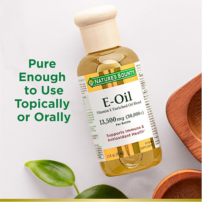 Nature's Bounty Vitamin E Oil, Supports Immune & Antioxidant, 30,000IU Vitamin E, Topical or Oral, 2.5 fl Oz