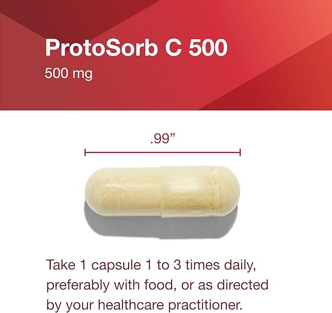 Protocol Protosorb C 500 - Highly Absorbable Vitamin C - for Immune System & Bone Health Supplement* - with Alpha-Lipoic Acid - Buffered, Non-Acidic Vitamin C - 100 Veg Caps