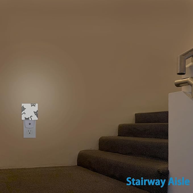 Night Lights Plug into Wall Black Cats Night Lights Dusk to Dawn Sensor Led Lamp for Women Men,Led Lights for Stairway/Hallway/Bedroom,0.5W